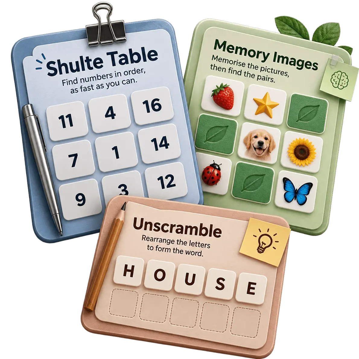 Cognitive games previews